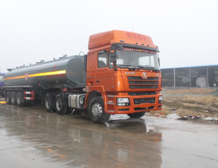 Shacman premier truck with Hydrochloric acid tanker semi-trailer